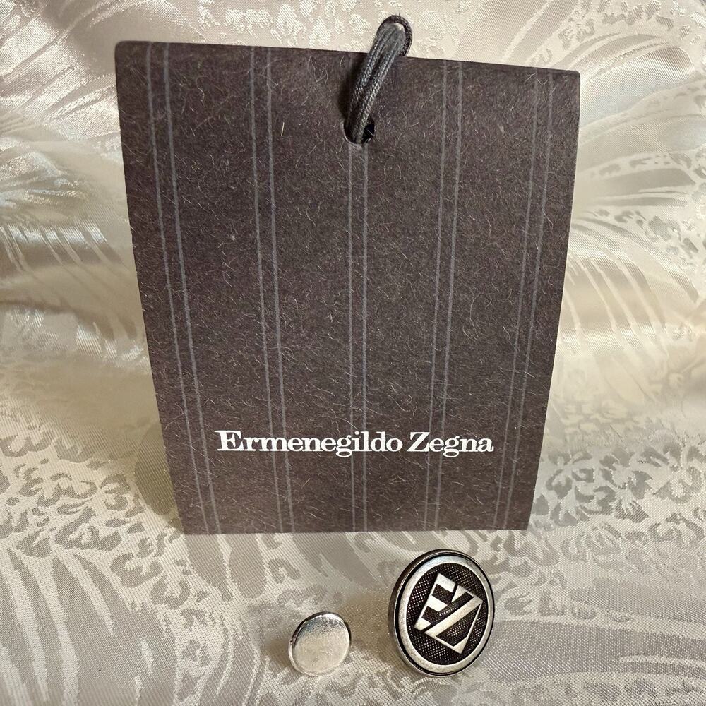 Ermenegildo Zegna Replacement Tack Button Pant Waistband Silver Tone & Black EZ